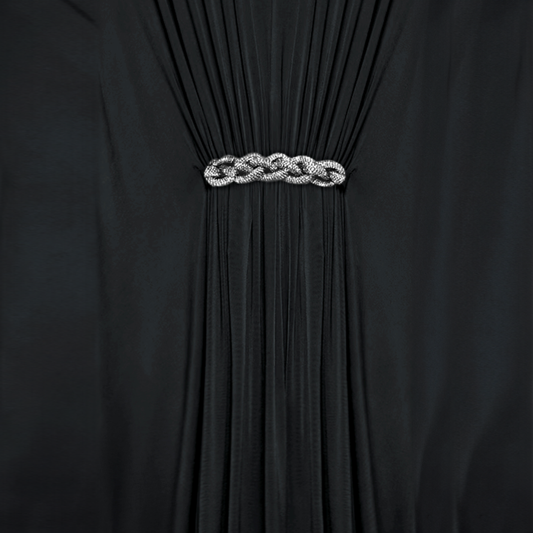 Jersey Kaftan Gunmetal Detail.