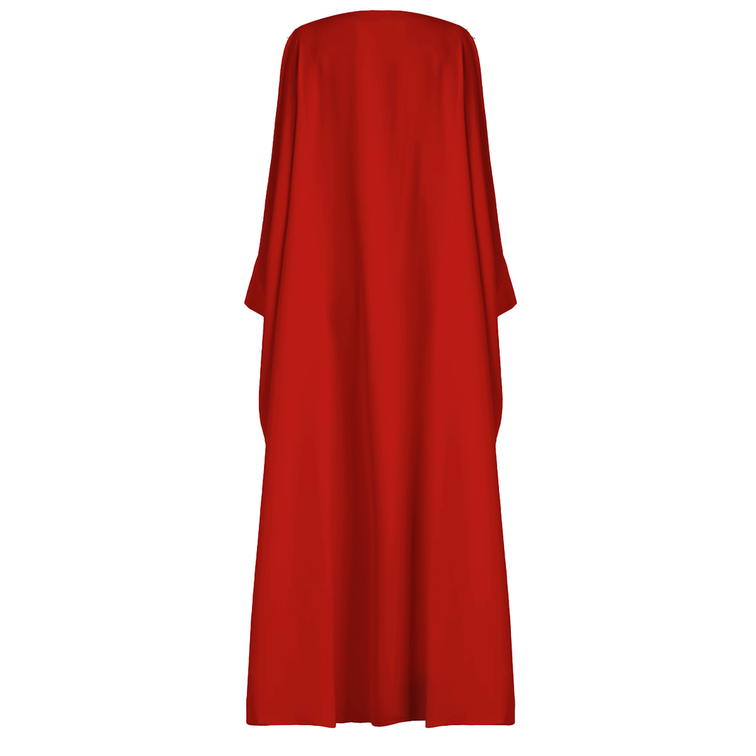 Boat Neck Kaftan - Vermilion