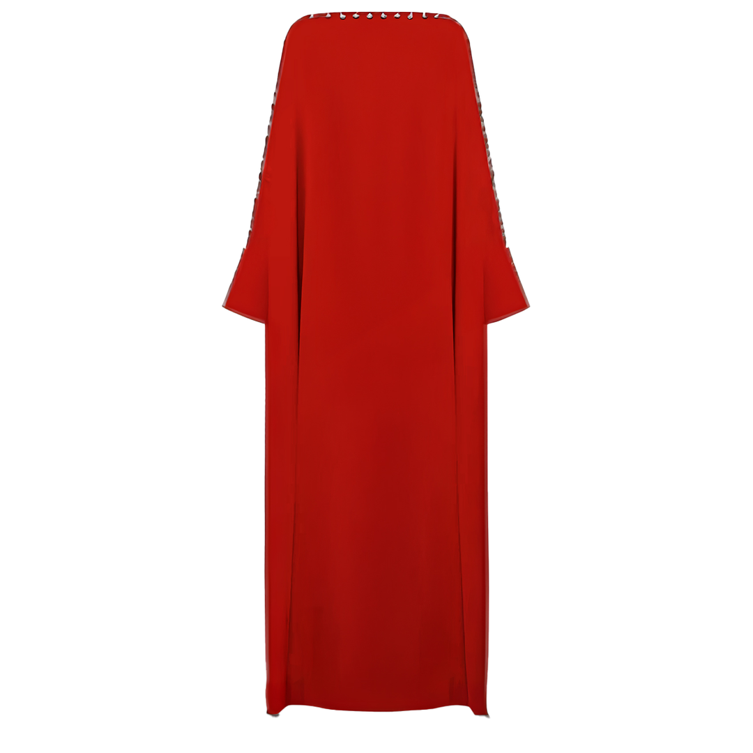 Boat Neck Kaftan - Vermilion