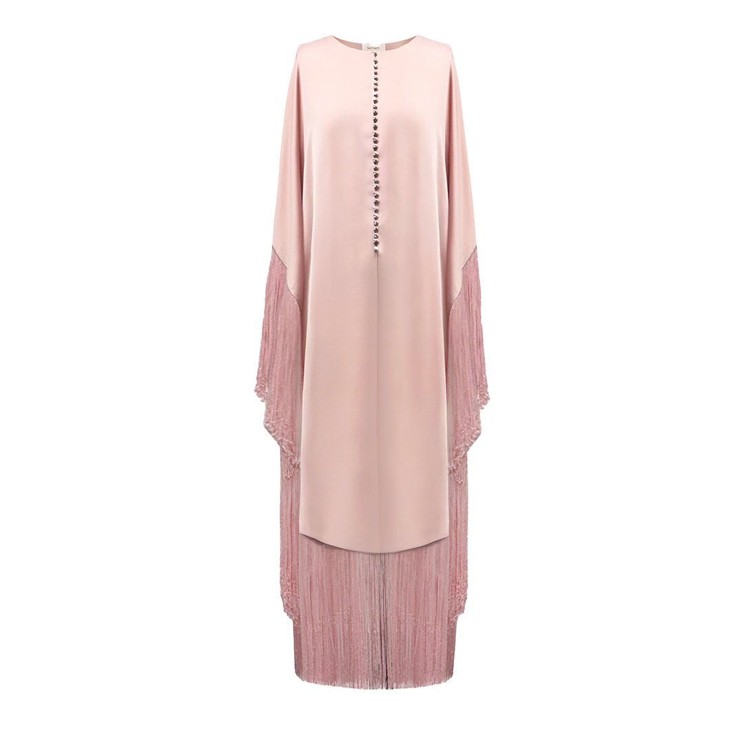 SemSem Kaftan with Fringe Detail and Crystal Buttons.