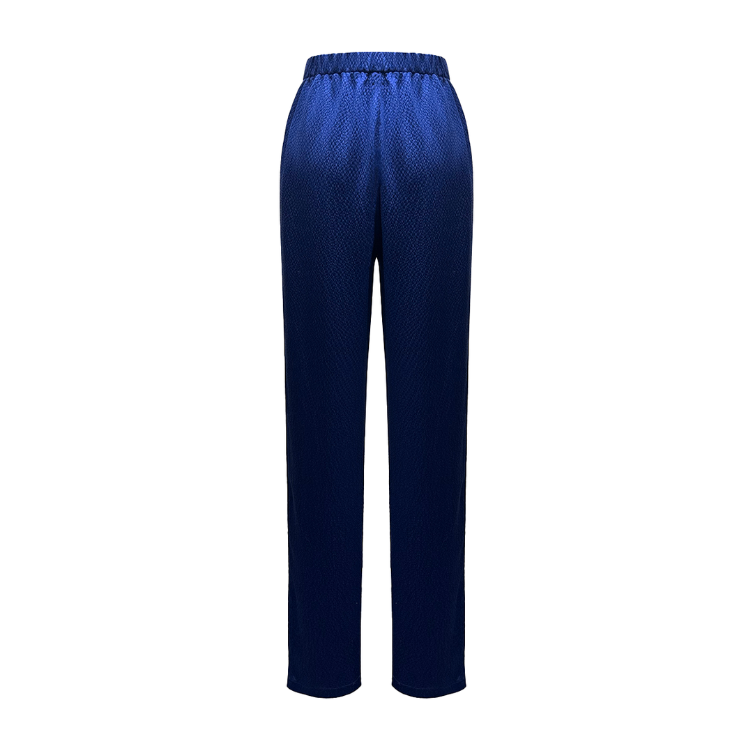 SemSem Navy Hammered Silk Pajama Pant.