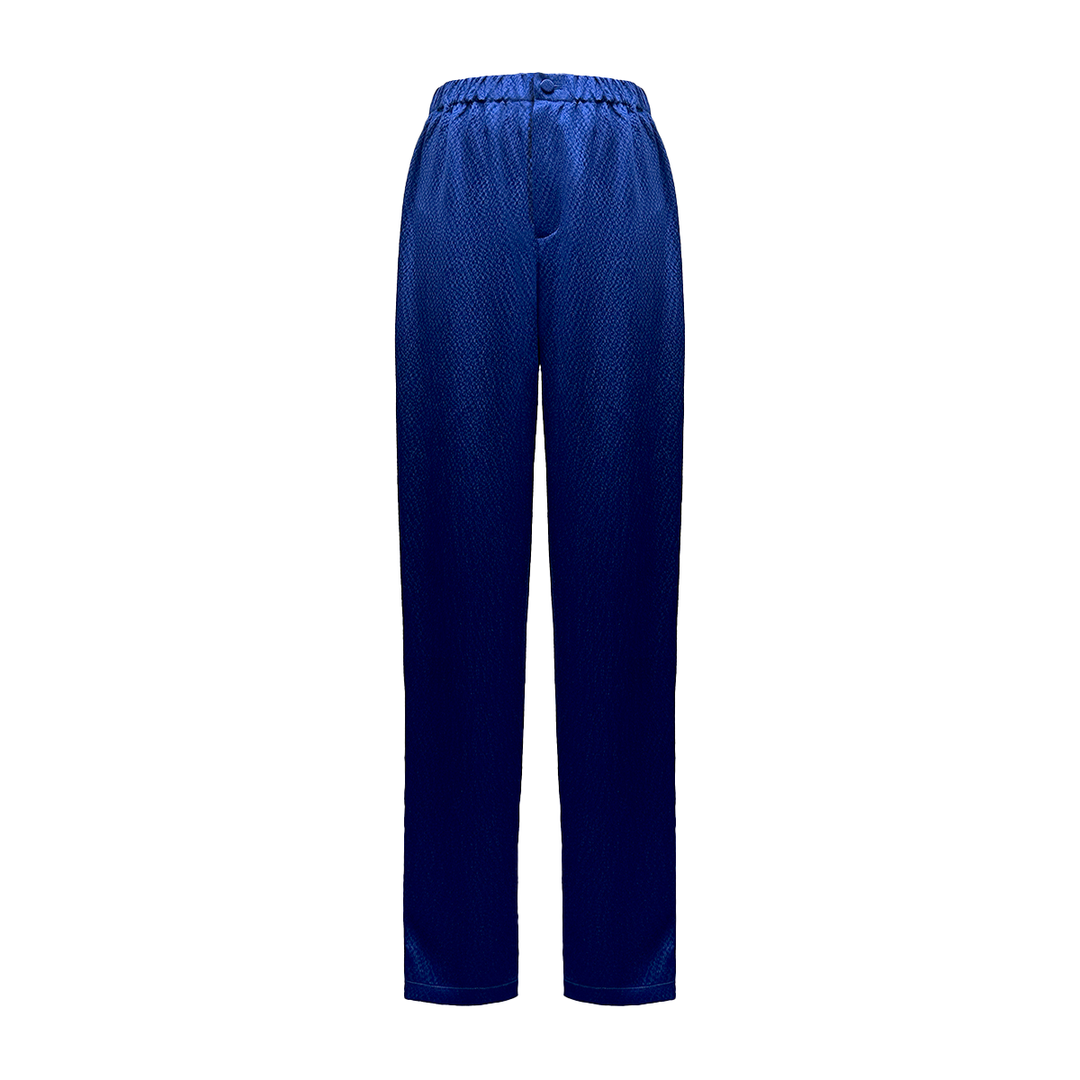 SemSem Navy Hammered Silk Pajama Pant.