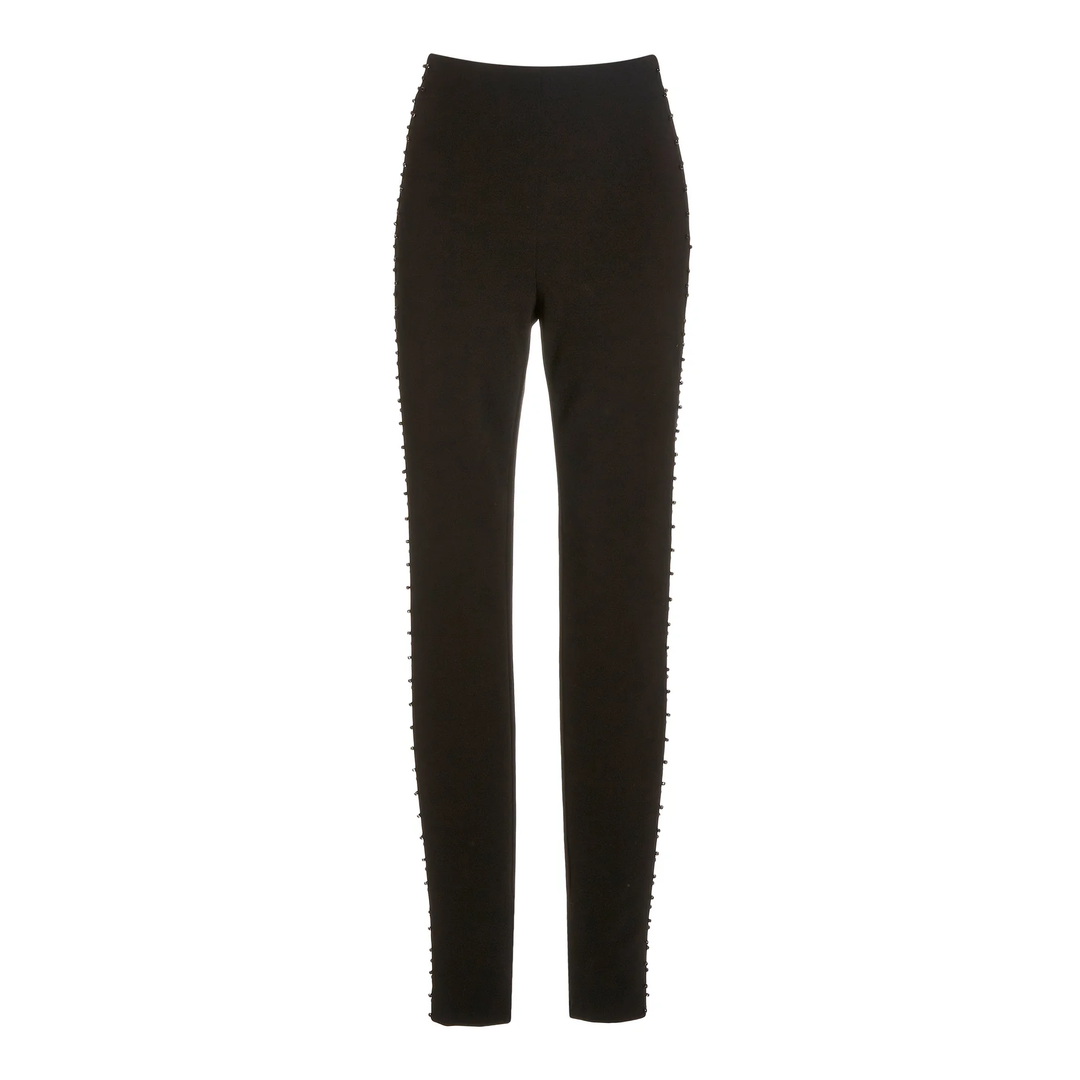 SemSem Crystal Embellished Stretchy Black Pant.