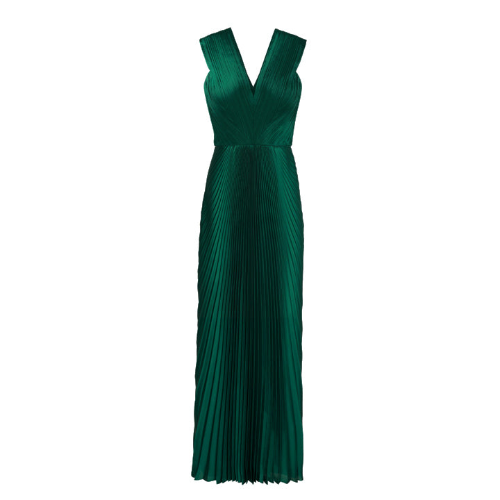 SemSem Green Charmeuse Sunray Dress.