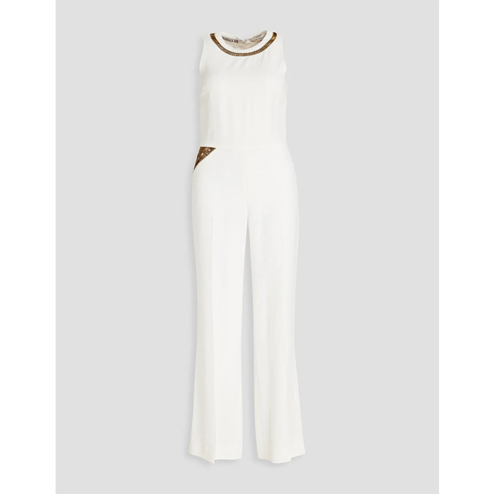 SemSem Layla Embroidered Jumpsuit - Egret.