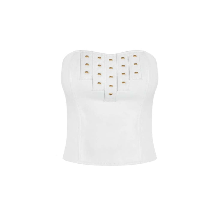 SemSem Leather Bustier - Pristine White.