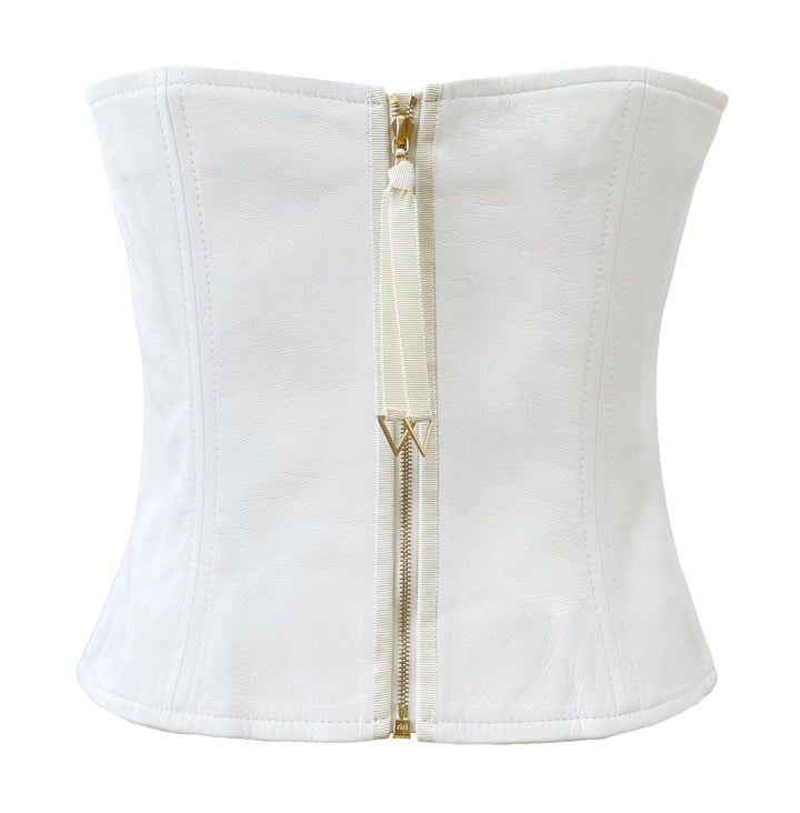 SemSem Leather Bustier - Pristine White.