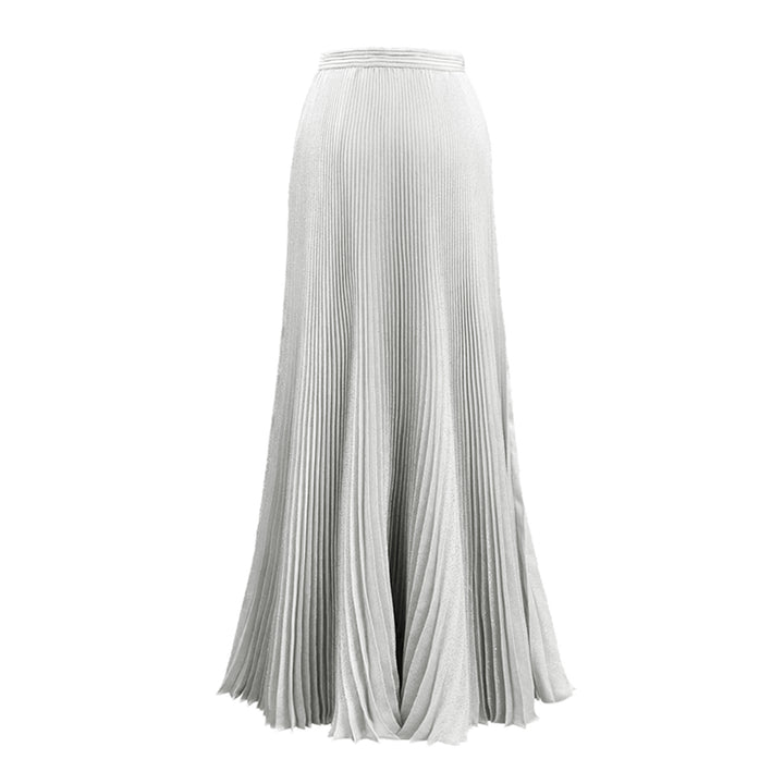 SemSem Pleated Silk/ Metallic Maxi Skirt.