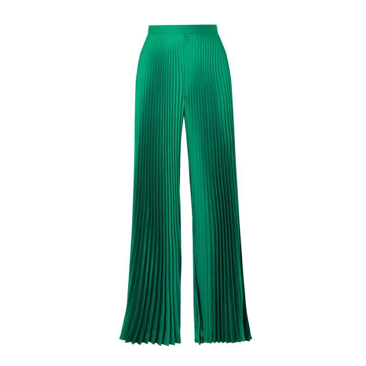 SemSem Plissé-satin wide-leg pants.