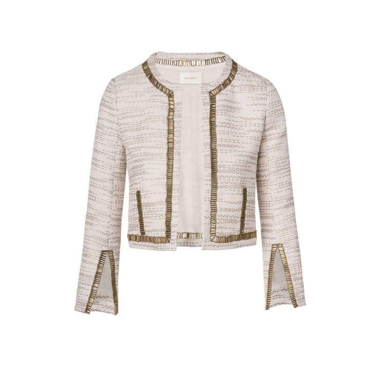 SemSem Samia Embroidered Crop Jacket - Gold.