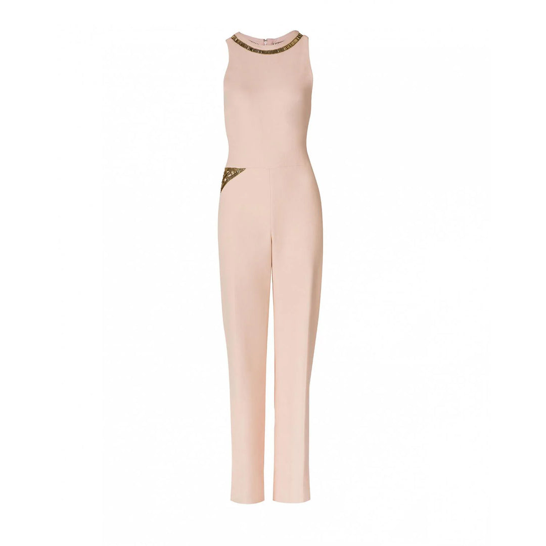 Layla Embroidered Jumpsuit - Pale Blush