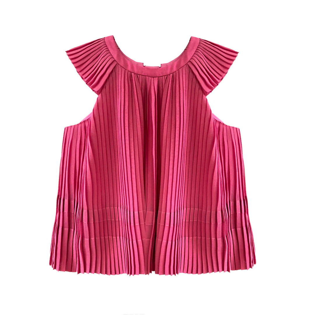 Girls Maryam Pleated Top - Azelia Pink