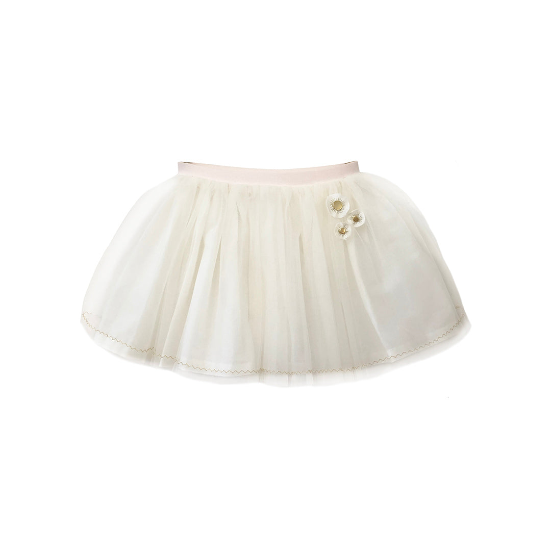 Girls Aliyah Embroidered Tutu - Egret