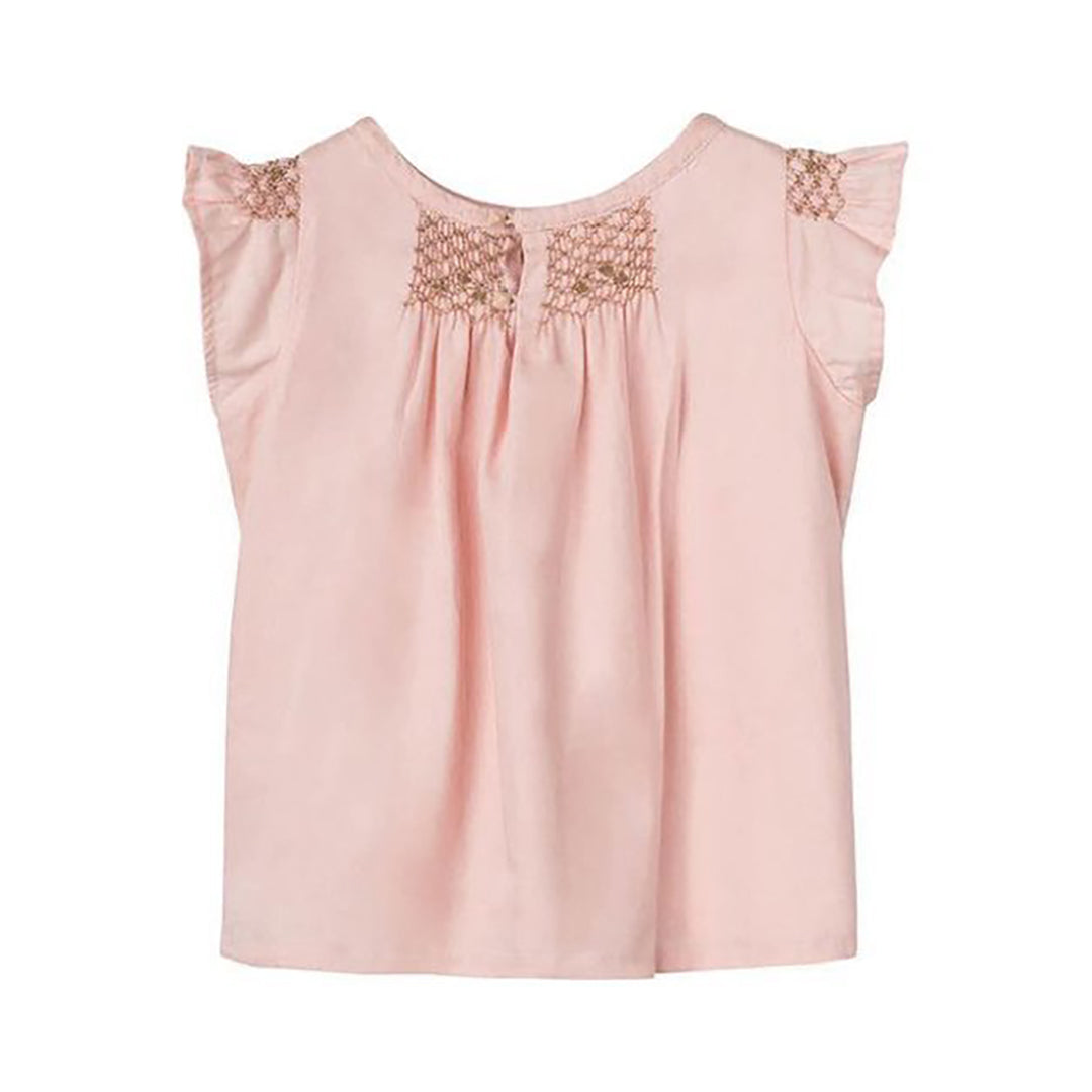 Girls Hana Smocked Top - Pale Blush