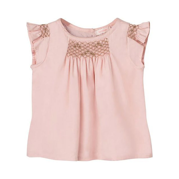 Girls Hana Smocked Top - Pale Blush