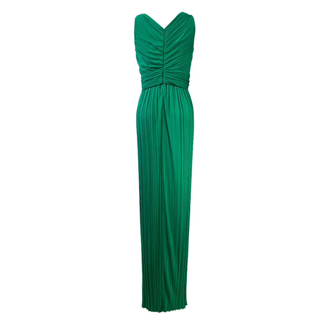 Emerald Pleated Dress