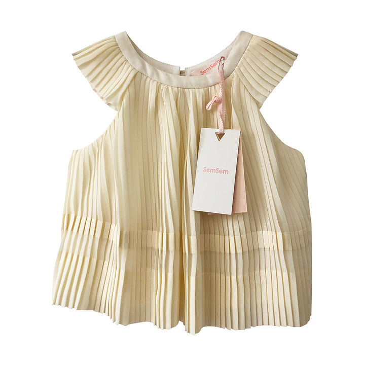 Girls Maryam Pleated Top - Egret