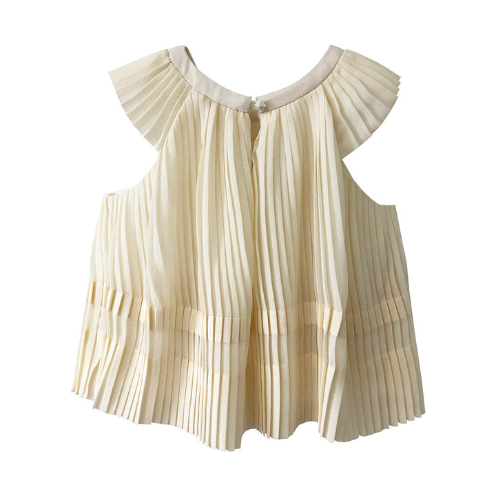 Girls Maryam Pleated Top - Egret