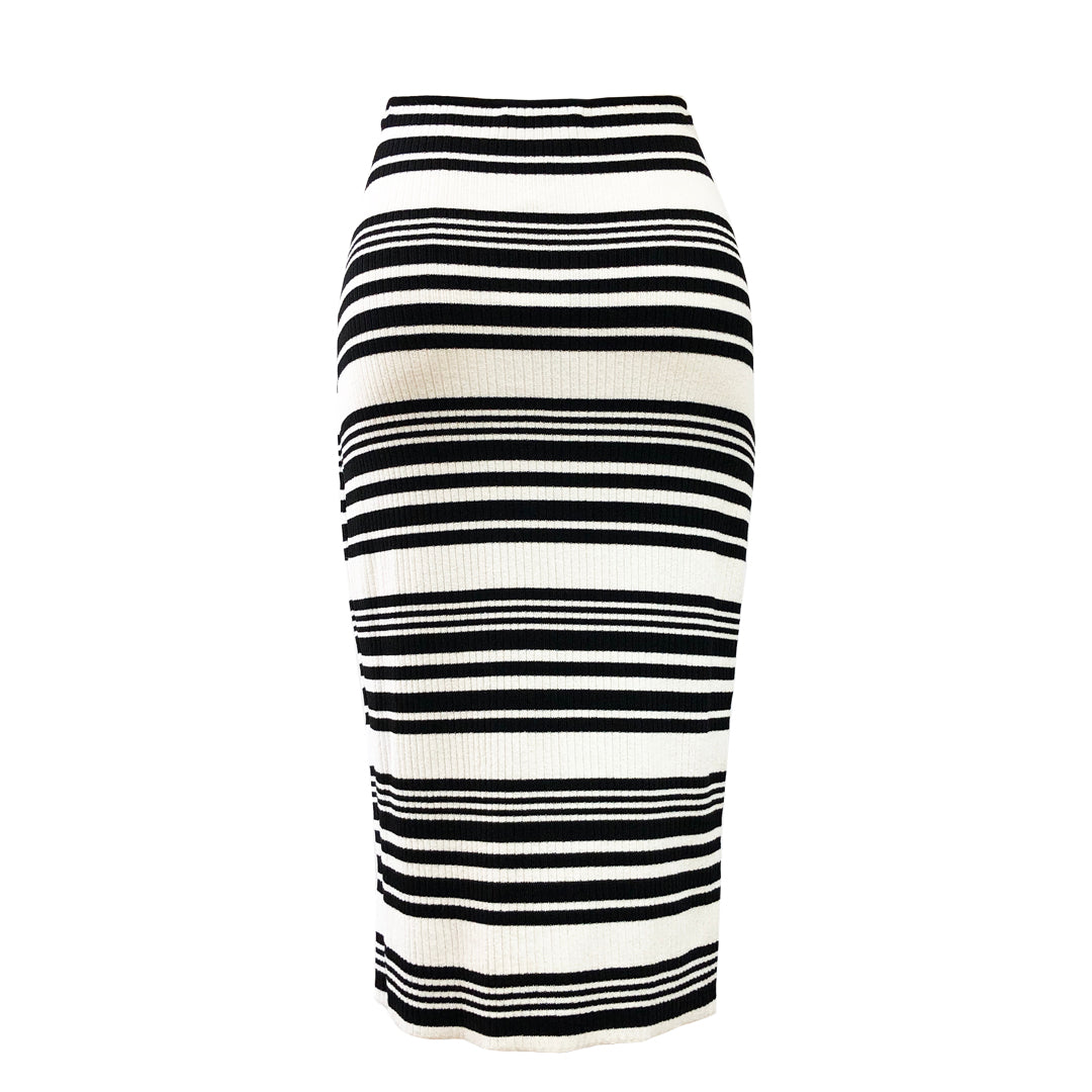 Striped Rib Knit Skirt