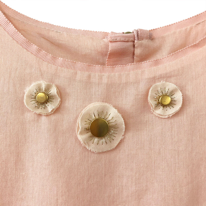 Girls Aliyah Embroidered Dress - Pale Blush