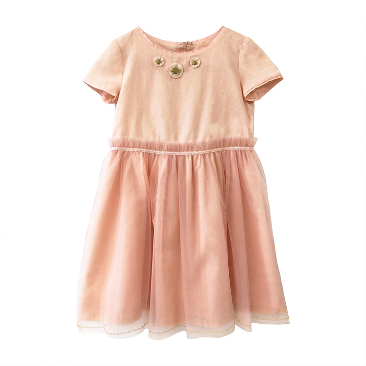 Girls Aliyah Embroidered Dress - Pale Blush