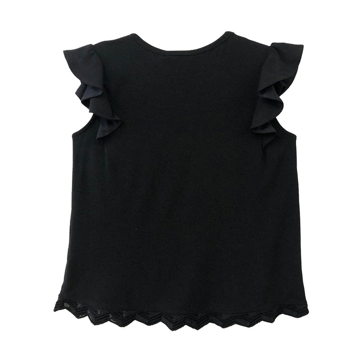 Girls Dalia Jersey Top - Black