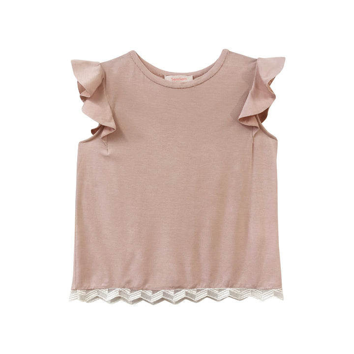 Girls Dalia Jersey Top - Pale Blush