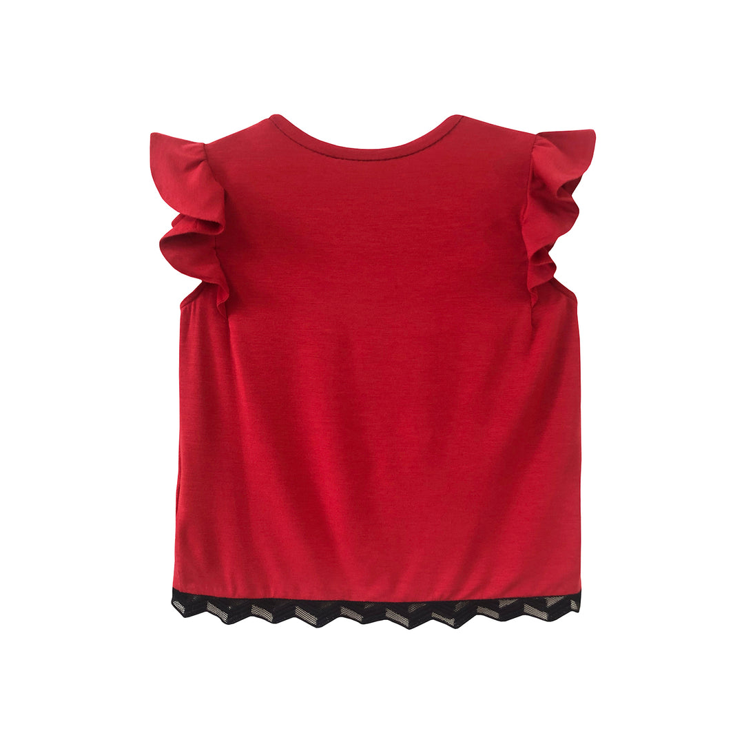 Girls Dalia Jersey Top - Red