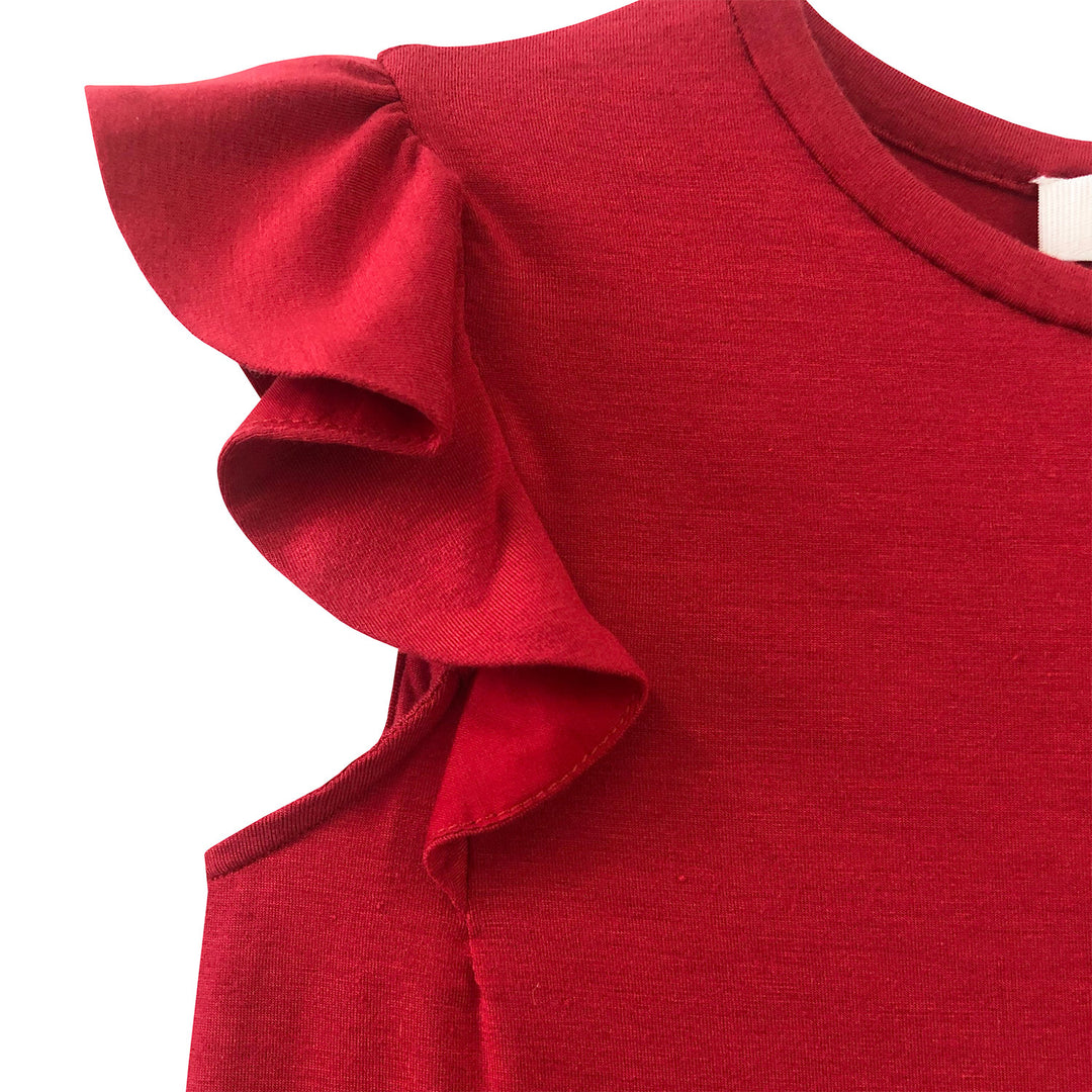 Girls Dalia Jersey Top - Red