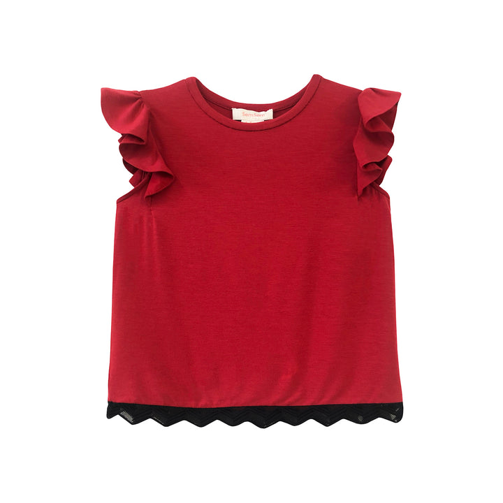 Girls Dalia Jersey Top - Red