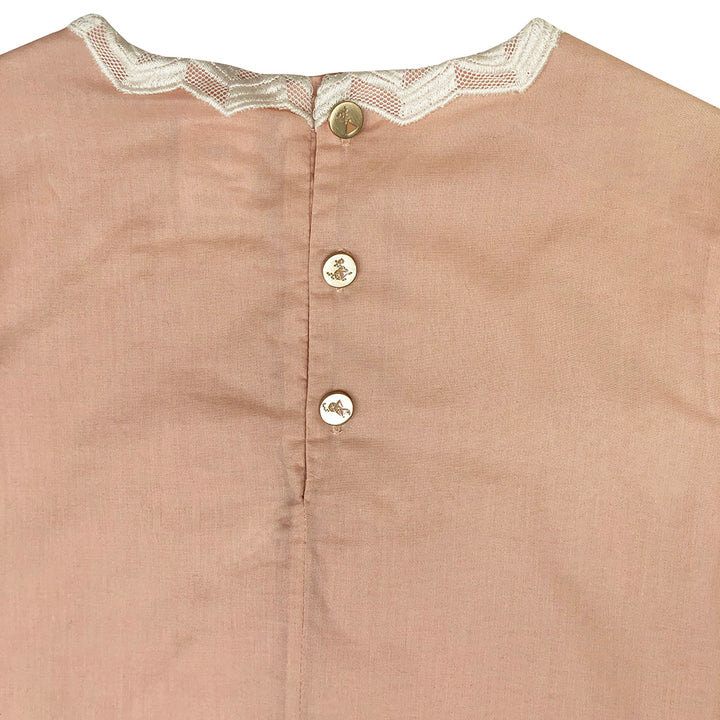 Girls Dalia Lace Trim Top - Pale Blush