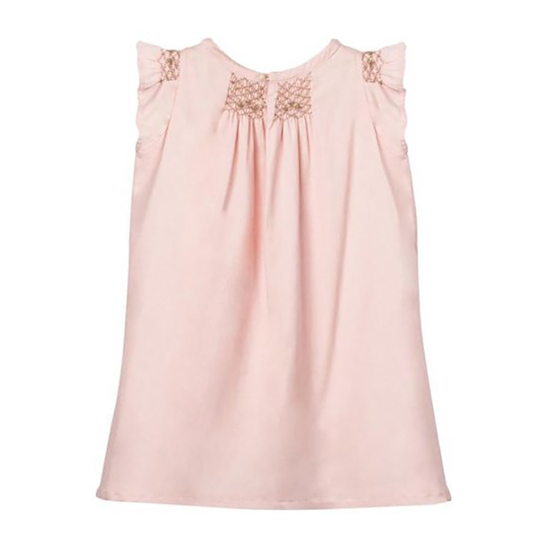 Girls Hana Smocked Dress- Pale Blush