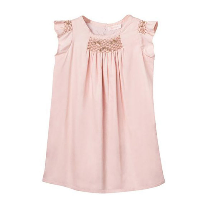 Girls Hana Smocked Dress- Pale Blush