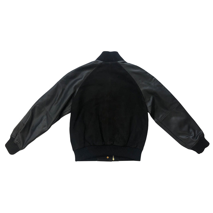 Girls Hanna Leather Bomber Jacket - Black