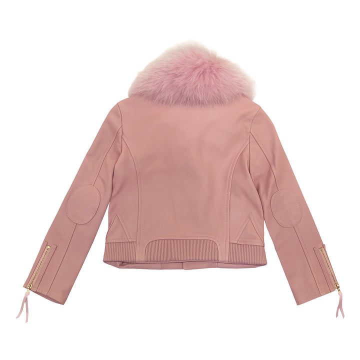 Girls Lara Moto Jacket with Fur