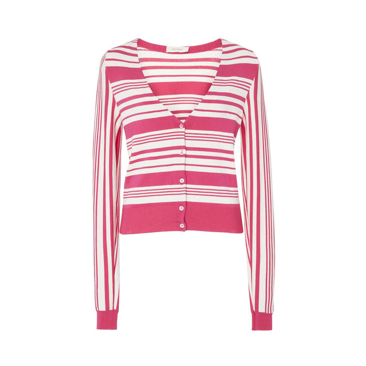 Striped Cardigan - Fuschia Stripe