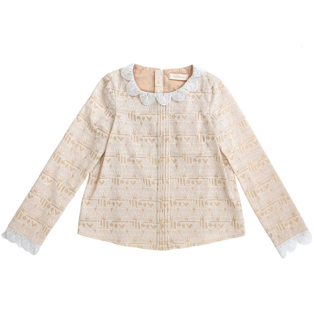 Girls Lotus Trim Top - Blush