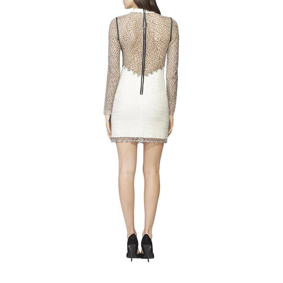 Samia Lace Combo Dress - Cream